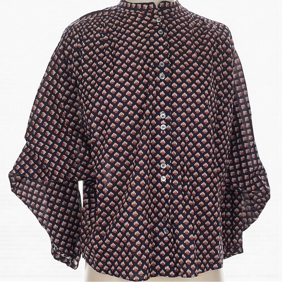 DÔEN Blouse Doen Ojai Printed Button Front Top in Harbor Medallion D’Arles - Picture 13 of 16